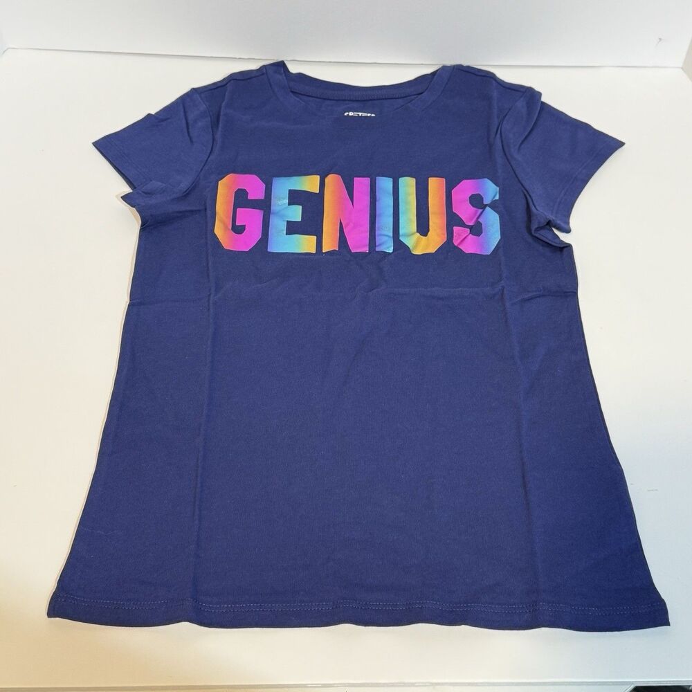 Spotted Zebra Girls Genius Short-Sleeve T-Shirts Crew Neck Top Blue Size M -8 - Picture 5 of 9